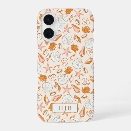 Boho Preppy Coastal Gepersonaliseerde iPhone 16 Ho Hoesje (Achterkant)