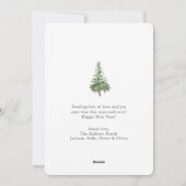 Boho Prettige feestdagen Waterverf Tree Non-Photo Feestdagenkaart (Achterkant)