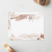 Boho Pretty Abstract Thank You Personalized Name Notitiekaartje (Voorkant / Achterkant in situ)