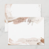 Boho Pretty Abstract Thank You Personalized Name Notitiekaartje (Voorkant / Achterkant)