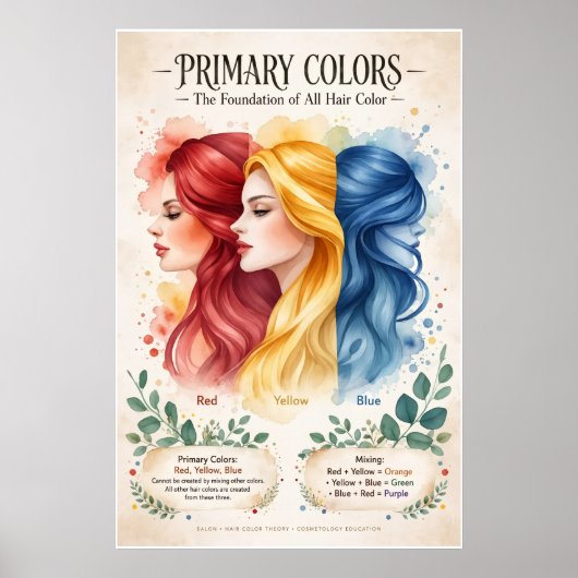 Boho Primaire Kleuren Poster (Voorkant)