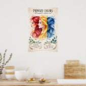 Boho Primaire Kleuren Poster (Keuken)
