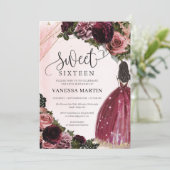 Boho Princess met bruine jurk met gouden lijst Kaart (Staand voorkant)