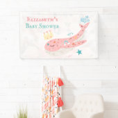 Boho Princess Whale Girl Baby shower Spandoek (Insitu)