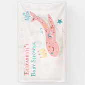 Boho Princess Whale Girl Baby shower Spandoek (Verticaal)