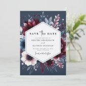 Boho Printable Bourgogne Save The Date (Staand voorkant)