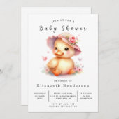 Boho Printable Duck Baby shower Kaart (Voorkant / Achterkant)