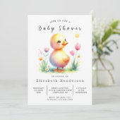 Boho Printable Duck Baby shower Kaart (Staand voorkant)