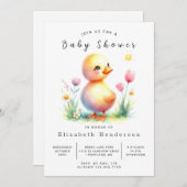 Boho Printable Duck Baby shower Kaart (Voorkant / Achterkant)