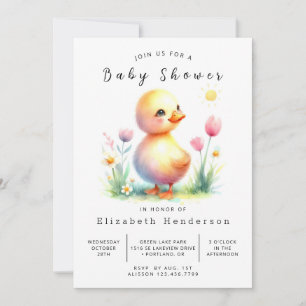 Boho Printable Duck Baby shower Kaart