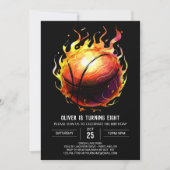 Boho Printable Fun Basketbal Verjaardag Kaart (Voorkant)