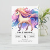 Boho Printable Horse Verjaardag Kaart (Staand voorkant)