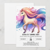 Boho Printable Horse Verjaardag Kaart (Voorkant / Achterkant)