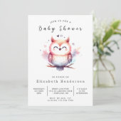 Boho Printable Owl Baby shower Kaart (Staand voorkant)
