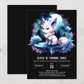 Boho Printable Wolf Verjaardag Kaart (Voorkant / Achterkant)