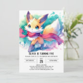 Boho Printbare Vos Verjaardag Kaart (Staand voorkant)