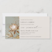 Boho Protea Droge Palm Bloemrijke Huwelijksbelofte Bedankkaart (Voorkant)