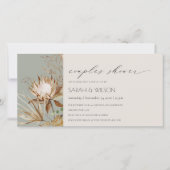 Boho Protea Dry Palm Floral Couples Shower Invite Bedankkaart (Voorkant)