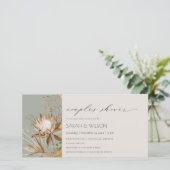 Boho Protea Dry Palm Floral Couples Shower Invite Bedankkaart (Staand voorkant)