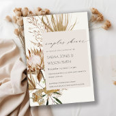 Boho Protea Dry Palm Floral Couples Shower Invite Bedankkaart
