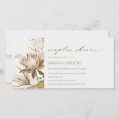 Boho Protea Dry Palm Floral Couples Shower Invite Bedankkaart (Voorkant)