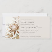 Boho Protea Dry Palm Floral Vow Renewal Invite Bedankkaart (Voorkant)