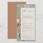 Boho Protea Gedroogde Palm Floral Wedding Menu Kaa (Voorkant / Achterkant)