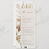Boho Protea Gedroogde Palm Floral Wedding Menu Kaa Kaart (Voorkant)