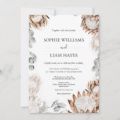 Boho Protea Neutral Pampas Wedding Kaart (Voorkant)