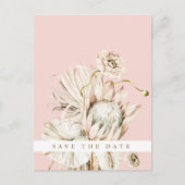 Boho Protea Pampas Grass Blush Save the Date Photo Briefkaart (Voorkant)
