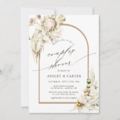 Boho Protea Pampas Grass Floral Couples Shower Kaart (Voorkant)