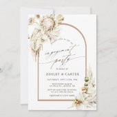 Boho Protea Pampas Grass Floral Engagement Party Kaart (Voorkant)