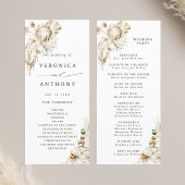 Boho Protea Pampas Grass Floral Wedding Ceremony Programmakaart