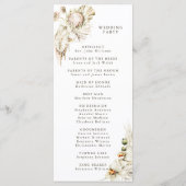 Boho Protea Pampas Grass Floral Wedding Ceremony Programmakaart (Achterkant)