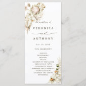 Boho Protea Pampas Grass Floral Wedding Ceremony Programmakaart (Voorkant)