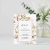 Boho Protea Pampas Grass Floral Wedding Details Informatiekaartje (Staand voorkant)