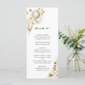 Boho Protea Pampas Grass Floral Wedding Menu (Staand voorkant)