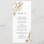 Boho Protea Pampas Grass Floral Wedding Menu (Voorkant)