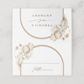 Boho Protea Pampas Grass Floral Wedding Plaatskaartje (Buitenkant ongevouwen)