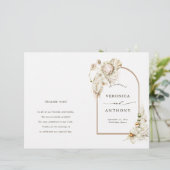 Boho Protea Pampas Grass Floral Wedding Programme (Staand voorkant)