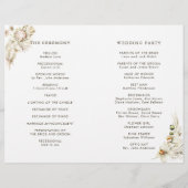 Boho Protea Pampas Grass Floral Wedding Programme (Achterkant)
