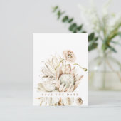 Boho Protea Pampas Grass Save the Date Photo Postc Briefkaart (Staand voorkant)