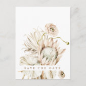 Boho Protea Pampas Grass Save the Date Photo Postc Briefkaart (Voorkant)