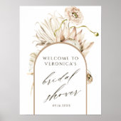 Boho Protea Pampas Grass Vrijgezellenfeest Welkom Poster (Voorkant)