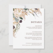 Boho Protea Pampas Grass Wedding Details Card (Voorkant)