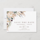 Boho Protea Pampas Wedding Save the Date Card Kaart (Voorkant)