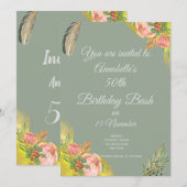 Boho Proteas Elegant 50e Kaart (Voorkant / Achterkant)