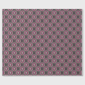 Boho pruim & houtskool geometrisch bloemmotief cadeaupapier (Vlak)