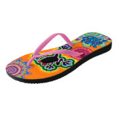 Boho psychedelic hot frog Teenslippers (Schuin)