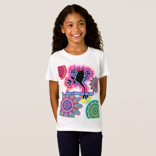 Boho psychedelisch Surf Frog Jersey T shirt (Voorkant volledig)